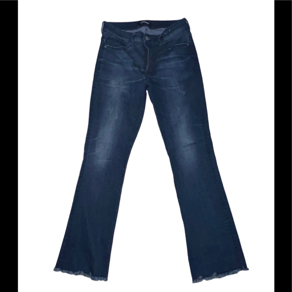 Women’s express jeans with fringes size 12 regular gently used.